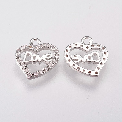 Brass Micro Pave Cubic Zirconia Charms LS-KK-A144-037P-1
