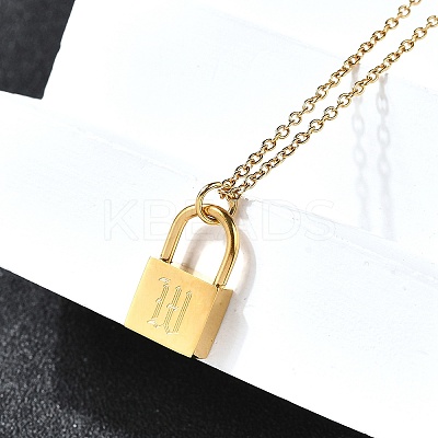 304 Stainless Steel Rolo Chain Pendant Necklaces NJEW-S444-01G-23-1