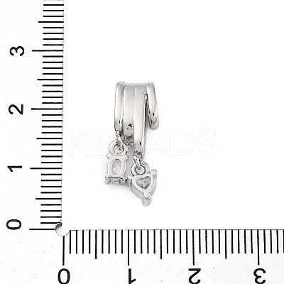 Brass Micro Pave Cubic Zirconia Tube Bails KK-P289-08P-1
