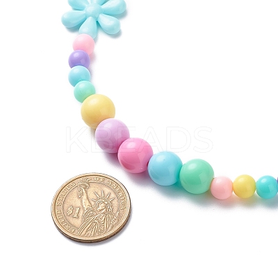 Flower Opaque Acrylic Stretch Kid Necklaces NJEW-JN03973-1