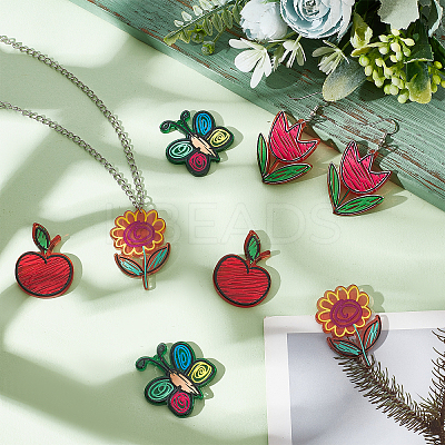 24Pcs 4 Style Transparent Acrylic Pendants MACR-CA0001-13-1
