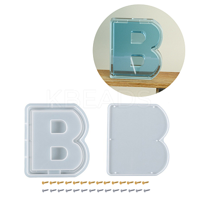 Letter-shaped Food Grade Money Box Silicone Molds DIY-D072-01GP-02-1