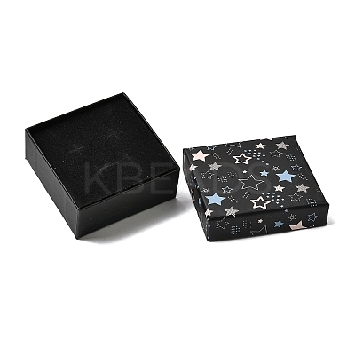Star Print Paperboard Jewelry Gift Boxes CON-K016-01B-1