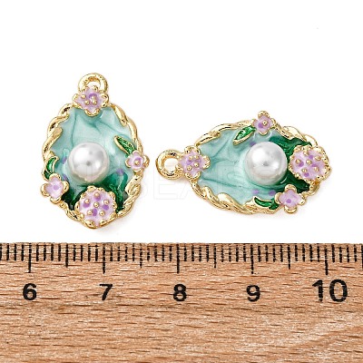 Light Gold Tone Alloy Enamel Pendants ENAM-B028-03KCG-02-1