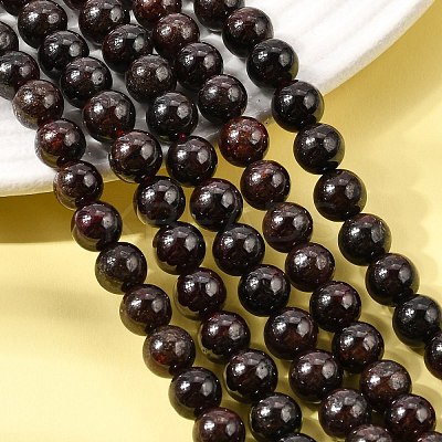 Natural Garnet Gemstone Beads Strands X-G-R263-7mm-1