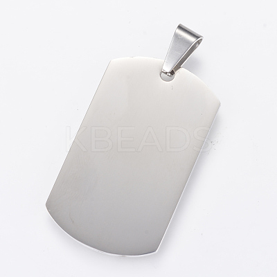 Non-Tarnish 304 Stainless Steel Stamping Blank Tag Pendants X-STAS-R090-32-1