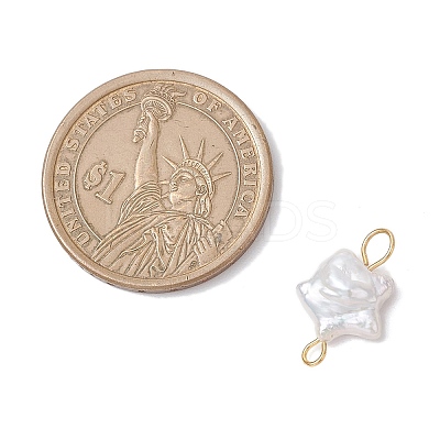 3Pcs 3 Styles Natural Keshi Pearl Connector Charms PALLOY-JF04243-1