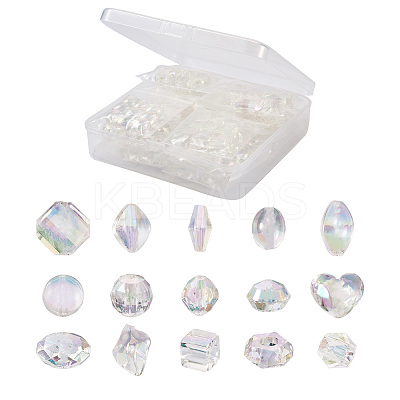 150Pcs 15 Style Transparent Acrylic Beads TACR-YS0001-06-1