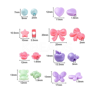 383Pcs 8 Stylw Opaque Acrylic Beads SACR-YW0001-26-1