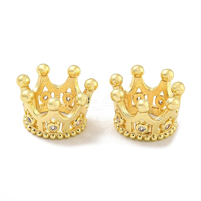 Crown Brass European Beads KK-L075-020LG-1