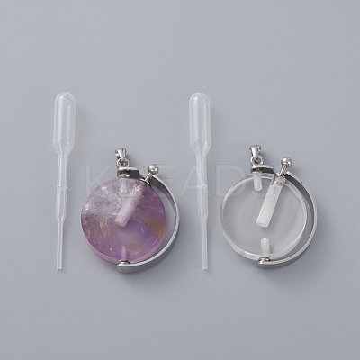 Rotatable Natural Quartz Perfume Bottle Pendants G-M362-01P-1