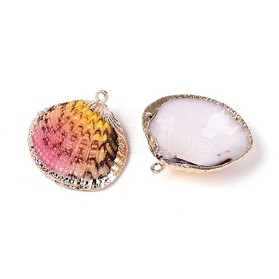 Spray Paint & Electroplate Natural Sea Shell Pendants SSHEL-N042-16D-1