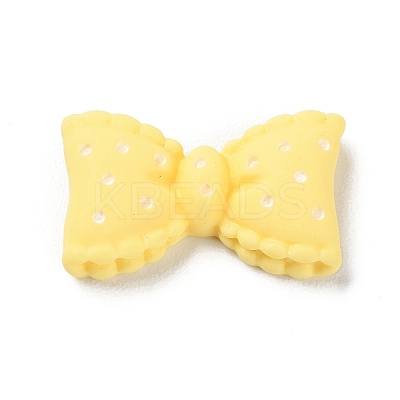Cartoon Opaque Resin Polka Dot Bowknot Cabochons LS-RESI-Q218-02G-1