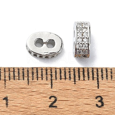 Rack Plating Brass Micro Pave Clear Cubic Zirconia Beads KK-U014-02P-1