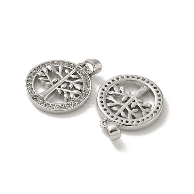Brass Micro Pave Cubic Zirconia Pendents KK-R210-21P-02-1