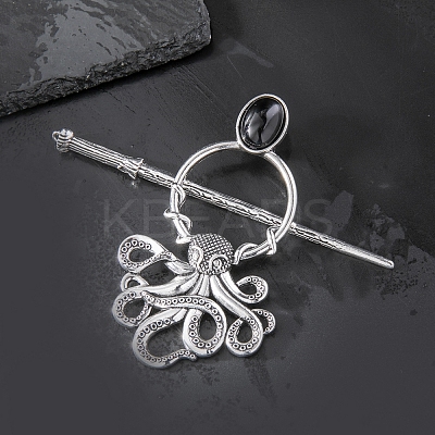 Tibetan Style Alloy Octopus Hair Sticks PW-WG3AEA5-02-1