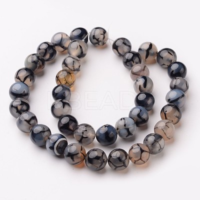 Natural Dragon Veins Agate Beads Strands X-G-D845-03-6mm-1