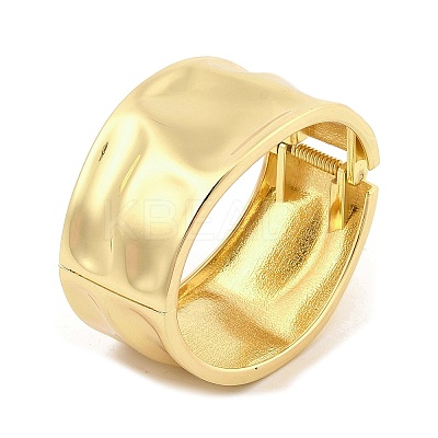 Non-Tarnish Vintage Hammered Alloy Wide Hinged Bangles for Women BJEW-L629-08G-1