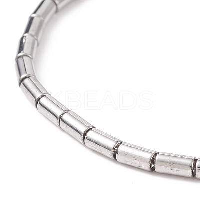 Glass Column Beaded Stretch Bracelet for Women BJEW-JB08625-02-1