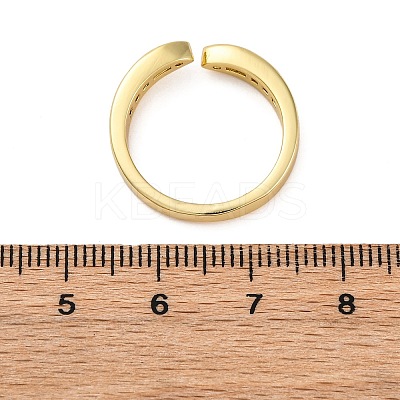 Brass Micro Pave Cubic Zirconia Open Cuff Rings for Women LS-RJEW-G341-03G-02-1