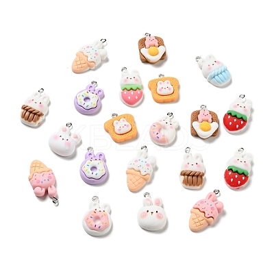 Opaque Resin Pendants RESI-G043-C02-1
