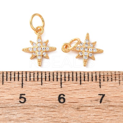 Brass Micro Pave Cubic Zirconia Charms KK-C157-39G-1