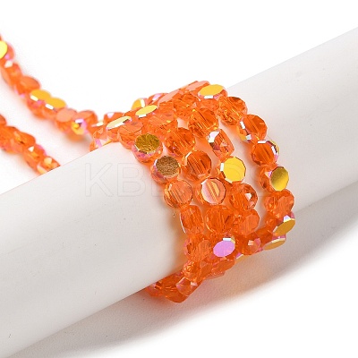 Transparent Electroplate Glass Beads Strands GLAA-Q099-A01-06-1