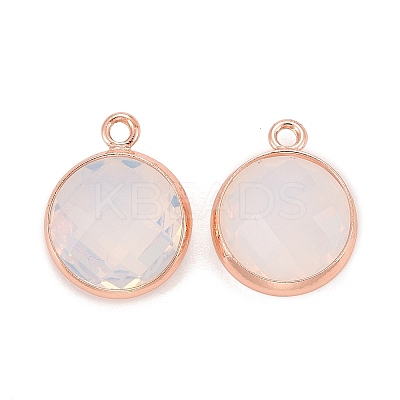 Brass Glass Charms KK-C228-01RG-1