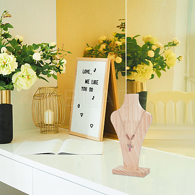 Bust Wooden Necklace Display Stands NDIS-WH0009-17-1