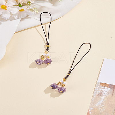 1Pc Glass Mobile Straps HJEW-LP0001-42-1