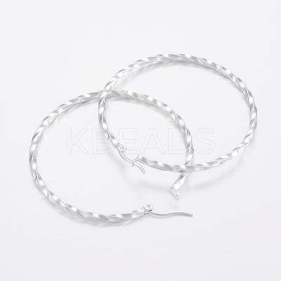 304 Stainless Steel Big Hoop Earrings EJEW-H327-03F-1