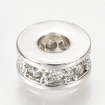 Brass Micro Pave Cubic Zirconia Beads ZIRC-Q013-141P-1