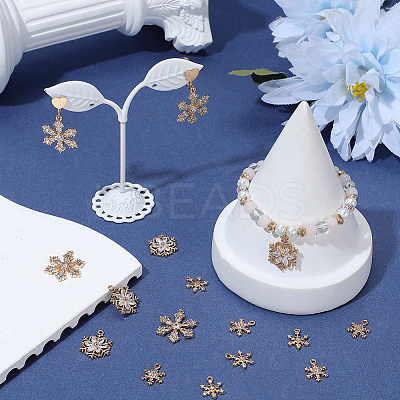 16Pcs 4 Styles Christmas Brass Micro Pave Cubic Zirconia Pendants KK-SC0006-95-1