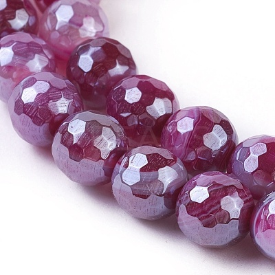Natural Dyed & Heated Striped Agate/Banded Agate Beads Strands G-E537-01B-01-1