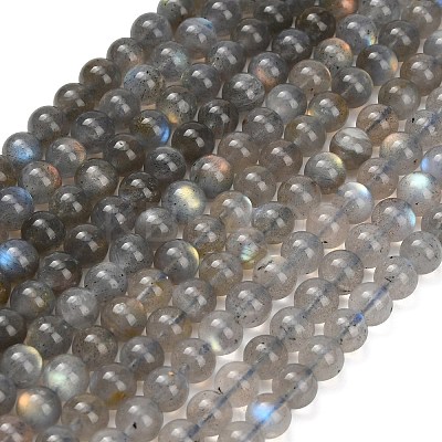 Natural Labradorite Beads Strands G-G448-7.5mm-04-1