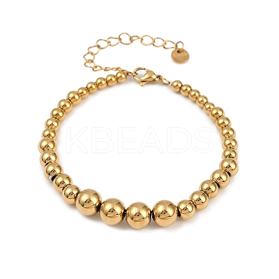304 Stainless Steel Beaded Bracelets for Women BJEW-Z136-02G-1
