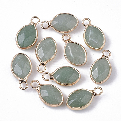 Natural Green Aventurine Pendants G-S359-014B-1