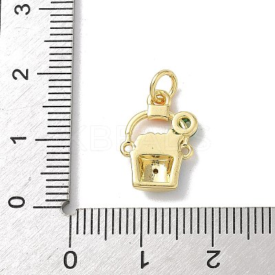 Brass Micro Pave Cubic Zirconia Charms KK-A273-15G-01-1