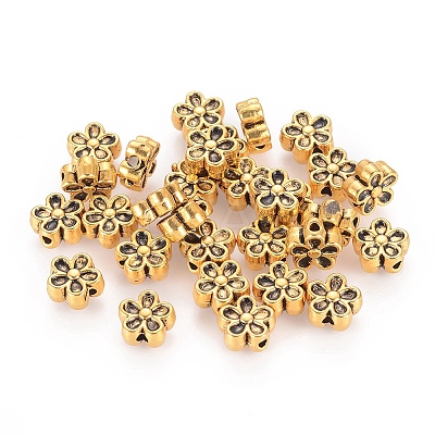 Tibetan Style Alloy 3D Flower Beads LS-GLF0476Y-NF-1