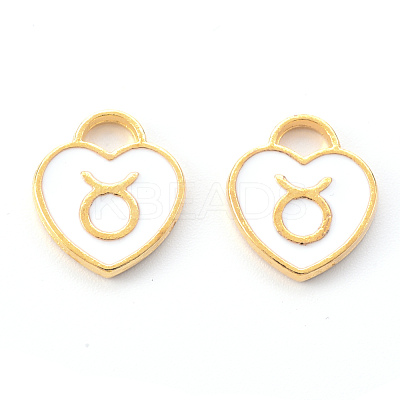 Light Gold Plated Alloy Enamel Pendants ENAM-R136-30-01-1