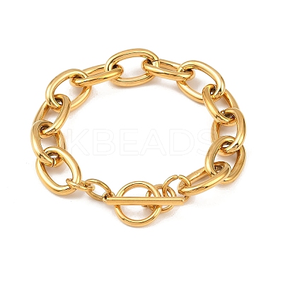 304 Stainless Steel Cable Chain Bracelets for Women BJEW-C129-08B-G-1