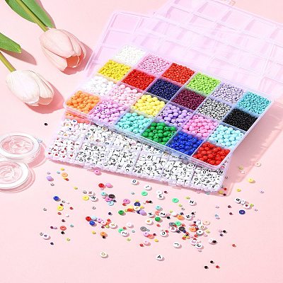 DIY Glass & Acrylic & Polymer Clay Beads Bracelets Making Kits DIY-FS0007-93-1
