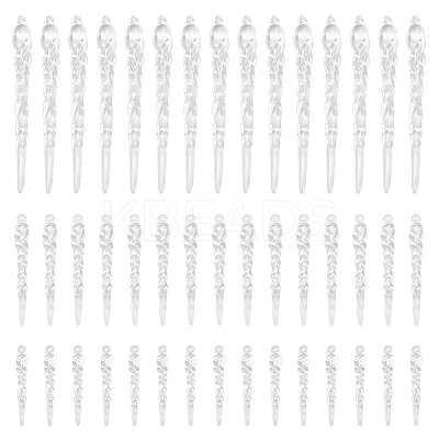 45Pcs Christmas Plastic Icicle Drop Pendant Decorations DIY-WR0003-04-1