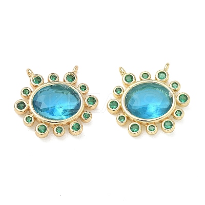 Brass Cubic Zirconia Pendants KK-G419-04G-1