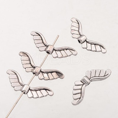 Wing Tibetan Style Alloy Beads AB5041Y-NF-1