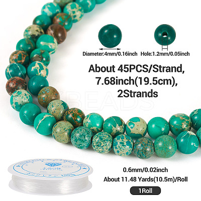 DIY Natural Regalite/Imperial Jasper/Sea Sediment Jasper Beads Bracelets  Making KIts DIY-TA0002-69C-1
