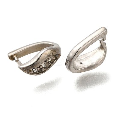 Eco-Friendly PVD Vacuum Plating & Long-Lasting Plated Brass with Rhinestone Pinch Bails KK-S402-04P-NR-1