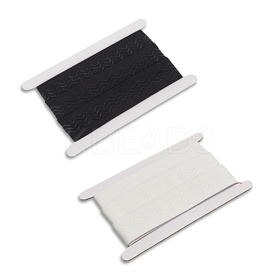 5M 2 Colors Polyester Non-Slip Silicone Elastic Gripper Bands for Garment Sewing SRIB-GF0001-46-1