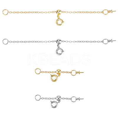 6Pcs 6 Style Brass Cable Chain Necklace Making FIND-AB00047-1