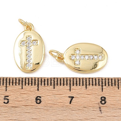 Brass Micro Pave Cubic Zirconia Pendants X-KK-G544-23G-1